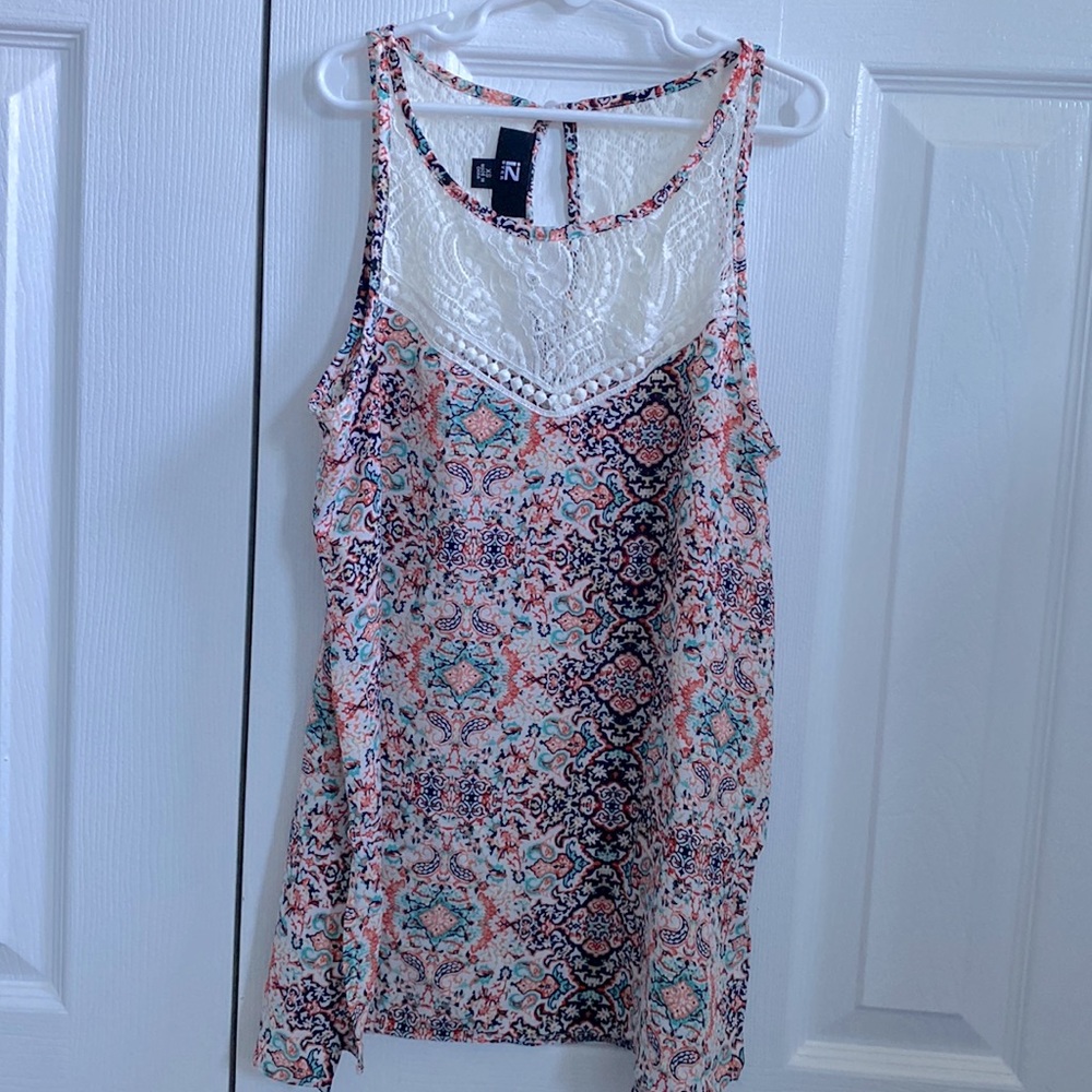 Polyester womens extra small tank top with lace